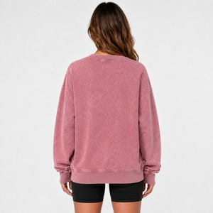 Sudadera de Mujer de Alta Calidad con Lavado Ácido, Forro Polar de Algodón, Puños Acanalados, Hombros Caídos, Estilo Urbano, Sudadera de Moda para Mujer con Lavado Ácido - Product Image 6