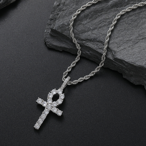SP003 Collier pendentif croix en argent <span class=keywords><strong>sterling</strong></span> 925 serti de zircons cubiques avec chaîne torsadée, style hip-hop, pour fiançailles et cadeau de fête - Product Image 5