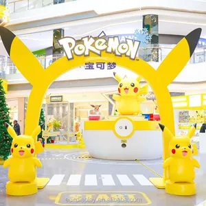 ที่กำหนดเองไฟเบอร์กลาสการ์ตูน Pikachu ประติมากรรมเรซิ่นสัตว์ตุ๊กตารูปปั้นตกแต่ง