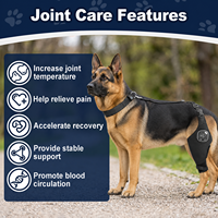 Genouillère chauffante de luxe pour animaux de compagnie avec massage vibrant en tissu doux – Protection des membres pour chiens atteints de dysplasie de la hanche, d'arthrite et de douleurs musculaires