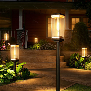 Solar Garden <b>Light</b> Adjustable 3 Heights LED <b>Pathway</b> Lamp <b>for</b> Outdoor Lawn Courtyard - Product Image 2
