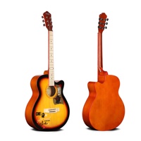 Guitare acoustique OEM Caravan Music Red Binding 40 pouces avec plaque de protection gratuite
