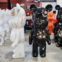 Sculpture en résine d'ours, style célébrité internet, ornement écologique, objet de collection artistique pour la décoration de salon, de salon de thé et d'hôtel