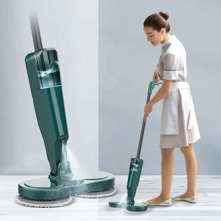 Household rechargeable cordless 360 spin rotate mopping cleaner machine water tank steam spray electric mop