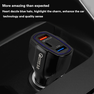 Chargeur de voiture USB portable OEM promotionnel QC3.0 à double port, charge rapide, <span class=keywords><strong>adaptateur</strong></span> de voiture USB-C avec port Type C - Product Image 2