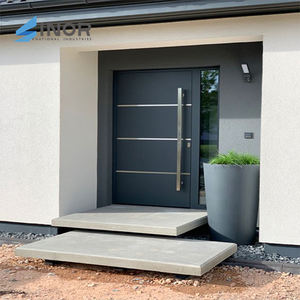 Perfil de aluminio de madera contrachapada impermeable para sala de estar exterior de vidrio sin marco pivote de bajo precio minimalista personalizado más vendido - Product Image 1