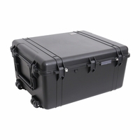 Grande valise de transport robuste à roulettes, étanche, avec protection, en plastique rigide, avec mousse
