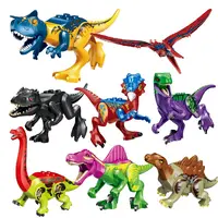 Parque Jurásico de dinosaurios de plástico, tiranosaurio, bloques de construcción, figuras de acción compatibles con LEGO, juguete educativo para niños, venta al por mayor