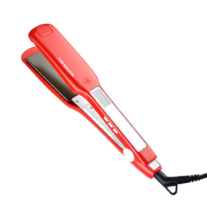 Plancha de pelo de titanio de placa ancha con pantalla LCD, plancha profesional para peinar el cabello con queratina, logotipo personalizado, venta al por mayor - Product Image 1