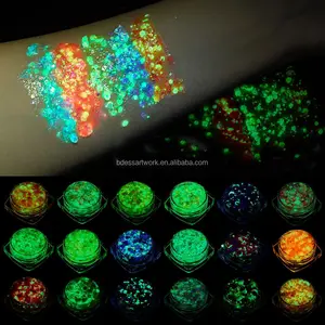 Scintillante olografico grosso Glitter a lunga durata Private Label Face Glitter Glow in Dark Body Glitter Gel - Product Image 1