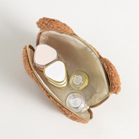 Trousse de Toilette de Voyage Personnalisée en Gros, Sac de Rangement Cosmétique en Peluche Douce Teddy pour Rouge à Lèvres, Trousse de Maquillage pour Femme avec Oreilles d'Ours