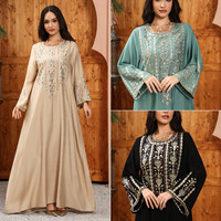 AB497 Abaya de haute qualité pour femmes, robe musulmane, jalabiya brodée de paillettes pour vêtements islamiques, robe Dubaï, arabe
