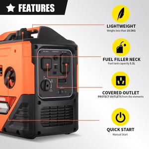 Generador Portátil de Gasolina 230/120&240V, 2/2.2kw, Silencioso, con Inversor, para el Hogar, Monocilíndrico, 4 Tiempos, Refrigeración por Aire Forzado - Product Image 4