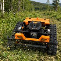 Tondeuse à chenilles industrielle télécommandée à essence, autotractée, sans fil, à hauteur réglable pour l'entretien des pelouses et de la végétation agricole