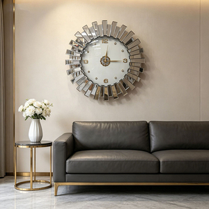 Orologio <span class=keywords><strong>da</strong></span> <span class=keywords><strong>Parete</strong></span> Moderno di Lusso Europeo in Vetro e Metallo, Decorazione Murale Personalizzata per Interni, Fornitura Diretta dalla Fabbrica - Product Image 3