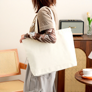 Sac fourre-tout en toile de coton écologique ECOGREEN avec logo personnalisé, réutilisable, à double poignée, motif lettres, idéal pour les cadeaux - Product Image 1