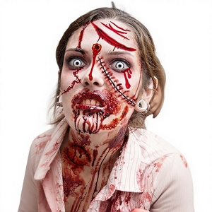 VANTATY Kit de 215 Piezas de Tatuajes Temporales 3D de Cicatrices y Puntadas para Halloween, Material de Papel, Personalizado para la Cara, Todas las Edades - Product Image 1