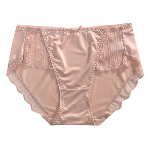 Mutandine da donna in pizzo morbido raso biancheria intima da donna senza cuciture taglia XL intimo pantaloni a triangolo a metà salita - Product Image 1