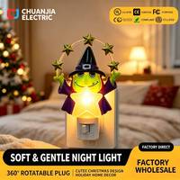 Lampada Notturna LED a Forma di Strega di Halloween, Cappello Glitterato con Stelle Dorate, Decorazione Festiva Spaventosa, Idea Regalo