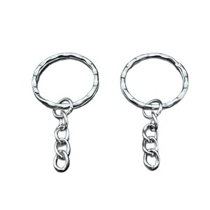Metal Keychains Zinc Alloy Round <b>Silver</b> Plated Chain Single Loop <b>Key</b> <b>Ring</b> Jewelry Accessories - Product Image 1