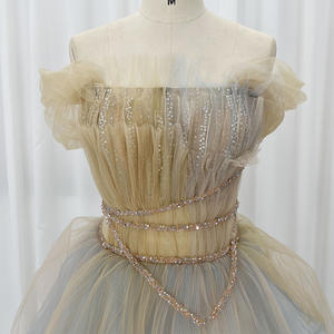 रंगीन पफी टीयू प्रोम कपड़े रफल्स टीले बॉल गाउन महिलाओं लंबी पार्टी के कपड़े और आकार Hx78 - Product Image 2