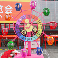 Mini-grande roue panoramique colorée à 10 cabines, design horloge, pour parc d'attractions et fête foraine