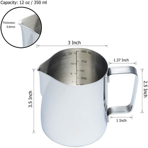 12oz 350ml 20oz 600ml in acciaio inox 304 Espresso cottura a vapore latte schiumatore brocca <span class=keywords><strong>caffè</strong></span> montalatte tazza con decorazione Art Pen - Product Image 2