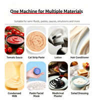 Machines de remplissage à pompe rotative pour liquides visqueux (confiture, cosmétiques, sauce tomate) avec trémie, en acier inoxydable et équipées d'un servomoteur