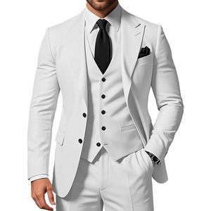 ชุดสูทธุรกิจเข้ารูป3ชิ้นสำหรับผู้ชายเสื้อเบลเซอร์งานพรอมแบบกระดุมแถวเดียวสำหรับงานแต่งงานงานพรอมทรงแบนกางเกงสำหรับผู้ใหญ่ - Product Image 5