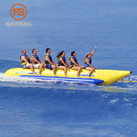 Bateau banane gonflable pour sports nautiques, jouet de plein air, tube commercial remorquable, bateaux banane flottants pour 6 personnes