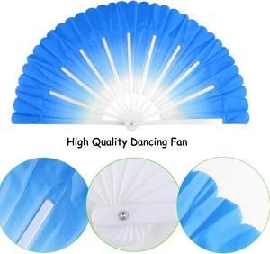 Abanico Plegable Grande para Baile en Línea, Kungfu Chino, <span class=keywords><strong>Taichi</strong></span>, Festivales de Música, Abanico <span class=keywords><strong>con</strong></span> Sonido al Aplaudir - Product Image 3