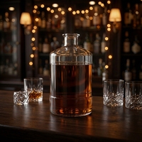 Bouteille vide en verre clair de 500 ml, 700 ml, 750 ml pour rhum, spiritueux, vodka, gin, tequila, avec sérigraphie