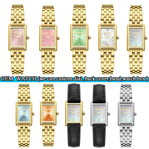Montre <span class=keywords><strong>de</strong></span> luxe haut <span class=keywords><strong>de</strong></span> gamme pour femmes, rectangulaire, or, moissanite, cadran <span class=keywords><strong>opale</strong></span> blanc rose, logo personnalisé, acier inoxydable, montre à quartz pour femmes - Product Image 3