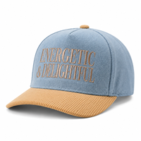 Gorra de Béisbol Vintage de 5 Paneles con Diseño de Dos Tonos, Corona Alta y Estructurada, Logotipo Bordado Personalizado