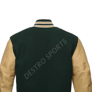 Veste universitaire personnalisée pour homme à manches longues avec logo frontal, design uni, style baseball universitaire - Product Image 6