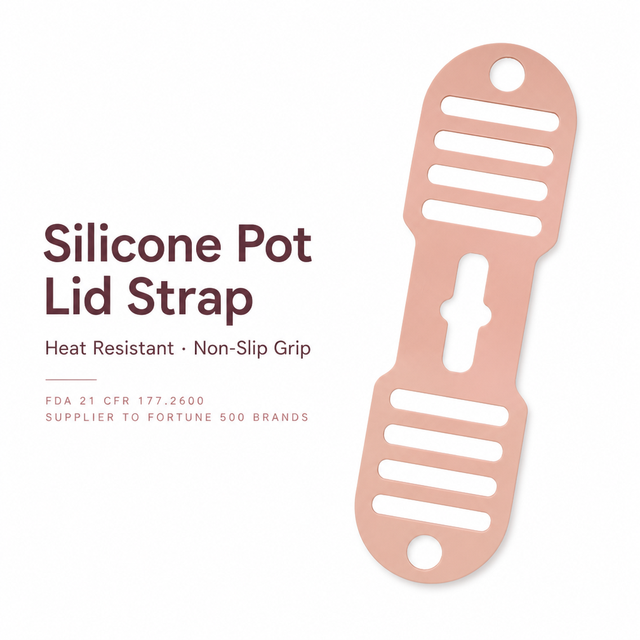 Silicone Pot Lid Strap Reusable Adjustable Non Slip Secure Lid Holder for Kitchen Cookware