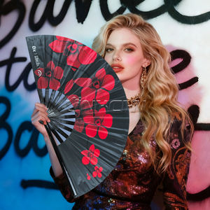 पुरुषों/महिलाओं के लिए कस्टम बड़े रेव क्लैक फोल्डिंग हैंड फैन-एडाम संगीत उत्सव के लिए - Product Image 5