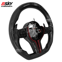 Setir Mobil BMW F10 M5 M6 M8 F06 F12 F13 F90 F92 F93 Seri 5 6 7 Berbahan Serat Karbon dengan Motor LED