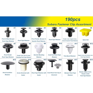 190개 고품질 나일론 플라스틱 자동차 리벳 클립 패스너 모음 키트 - Product Image 2