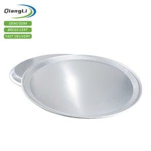 18インチOEM大型アルミ丸型パン、エンボス加工、食品グレード、家族の集まり用ピザフォイルトレイ - Product Image 1
