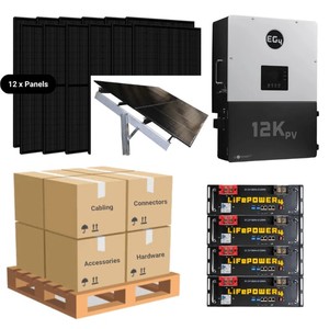 ระบบไฟฟ้าบ้านครบชุด 4.92 กิโลวัตต์ EG4 พร้อมคอนโทรลเลอร์ MPPT 12KPV แบตเตอรี่ลิเธียม 28.6 กิโลวัตต์ชั่วโมง แผงโซลาร์เซลล์แบบโมโนคริสตัลไลน์ 12 ชิ้น 410 วัตต์ 12KPV - Product Image 5