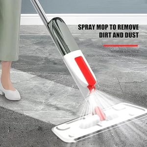 Serpillère rotative à 360° avec tampon en microfibre plat, essorage facile et manche télescopique pour la maison et le bureau - Product Image 3