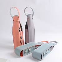Vente chaude PU Porte-Bouteille De Vin En Cuir Durable Porte-Bouteille Portable Porte-Boîte En Verre De Vin Bas quantité minimale de commande porta vinho em couro