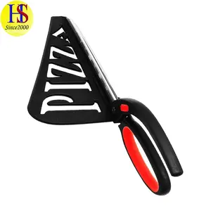 Safety Lock 2 In 1 Metal Big Pizza Cutting Scissors with Serving Spatula