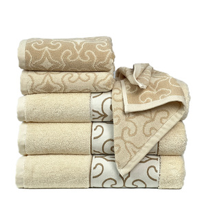 Ensemble de serviettes de bain et de visage en coton pur, boîte cadeau 46x33.5x10.5 cm, coton pur, sans cruauté, pour cadeau d'anniversaire - Product Image 4