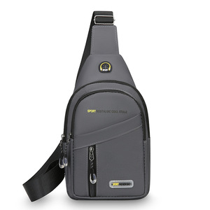 Sac de sport tendance pour homme, sac de poitrine en nylon résistant à l'eau, sac bandoulière de petite taille pour usage quotidien, gris, noir, vert, bleu - Product Image 1