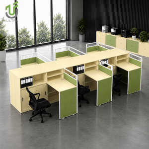 Poste de travail de <span class=keywords><strong>bureau</strong></span> en forme de L moderne avec armoire de rangement intégrée - Product Image 4