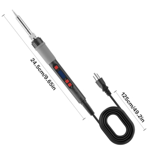 ชุดหัวแร้งบัดกรีดิจิตอล LCD 60W คุณภาพสูง พร้อมฮีตเตอร์เซรามิก และหัวแร้งแบบพกพา 5 ชิ้น สำหรับงานบัดกรี - Product Image 3