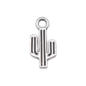 Colgante de <span class=keywords><strong>cactus</strong></span> Saguaro acanalado de 7x15mm de aleación de zinc en plata envejecida para tobillera estilo bohemio del desierto - Product Image 3