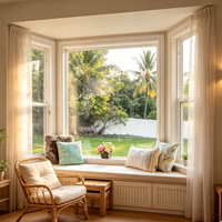 Ventana de Aluminio con Marco Negro de Producción Propia HUACAI, Triple Acristalamiento, Eficiente Energéticamente, para el Hogar